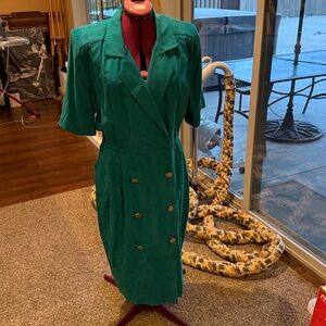 Vintage Teal Don Vito Silk Dress NWT